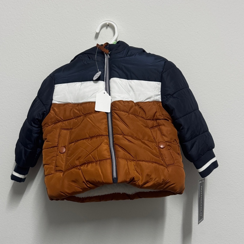 Rothschild Navy and Brown Kids Jacket